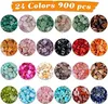 HONGTEYA Schmuck Selber Machen Set, 24 Farben Natürliche Produktbild-Vorschau 3