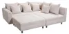 Wohnlandschaft Sofa Couch Ecksofa Eckcouch Cordstoff beige Produktbild-Vorschau 3
