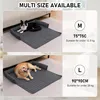 Two images of dog beds, one with a border collie and one with a golden retriever, with size information displayed next to them. Náhled obrázku produktu