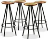 The Living Store Barhocker 4 Stk. Massives Altholz Produktbild-Vorschau 2