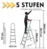 Stehleiter Haushaltsleiter mit Ablage Profi Leiter Produktbild-Vorschau 7