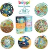A collage of round puzzles with different themes, including space, dinosaurs, world map, city life, animals, and seasons. There are also stacked puzzle boxes in the center. Náhľad obrázku produktu