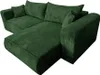 A green corduroy sectional sofa shown from a diagonal angle. Náhľad obrázku produktu