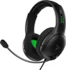 A black gaming headset with green accents is shown against a white background. Produktbild-Vorschau