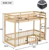 A diagram of a wooden bunk bed with dimensions labeled in centimeters. Podgląd zdjęcia produktu