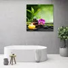 Leinwandbild Zen-Komposition mit Kerze und Blumen 30x30 Produktbild-Vorschau 2