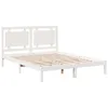 vidaXL Massivholzbett Extra Lang ohne Matratze Weiß 160x220 Produktbild-Vorschau 3