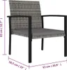 vidaXL Garten-Essstühle 2 Stk. Poly Rattan Grau Produktbild-Vorschau 4