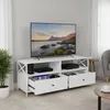 Mobile TV Relaxdays, 2 ripiani e 2 cassetti, mobile TV fino Anteprima dell’immagine prodotto 3