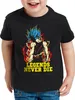 Legends Never Die - Goku Blue God Modus Kinder T-Shirt Produktbild-Vorschau 1