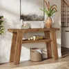 Konsola z litego drewna, 120 cm Stolik pomocniczy w stylu Podgląd zdjęcia produktu 1