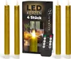 Stabkerzen LED mit Timer GOLD 4 Stück GOLD indoor - 6 Produktbild-Vorschau 1