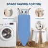 An ironing board is shown in a laundry room setting, with examples of where it can be stored. Produktbild-Vorschau