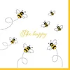 Servietten, 3-lagig 1/4-Falz 33 cm x 33 cm "Bee Happy" Produktbild-Vorschau 1