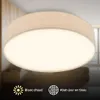 Briloner Plafonnier LED abat-jour en tissu Ø38x10,5 cm rond Voir les images du produit 2