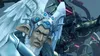 A close-up of a character from a video game, with a mechanical background. Produktbild-Vorschau