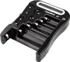 A black digital battery tester with multiple battery slots and a small LCD screen. Podgląd zdjęcia produktu