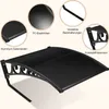 A black awning is shown with close-up insets highlighting its features and materials. Produktbild-Vorschau