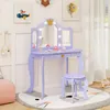 COSTWAY Coiffeuse pour enfants avec tabouret, Coiffeuse Voir les images du produit 9