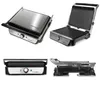 A collage of four different views of a tabletop electric grill. Produktbild-Vorschau