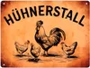 Hühnerstall Metallschild XL in 21x28 cm mit Hahn und Hennen Produktbild-Vorschau 1