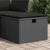 vidaXL Záhradná stolička s vankúšom čierna 55x55x37 cm Poly Náhľad obrázku produktu 3