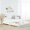 Homestyle4u výsuvná detská posteľ 90x200 cm biela drevená Náhľad obrázku produktu 1