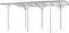 A white carport structure with a clear roof, shown from a front-diagonal angle against a white background. Produktbild-Vorschau