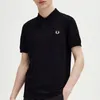 Fred Perry Polo schwarz einfarbig Baumwolle Produktbild-Vorschau 8