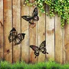 Metall Schmetterling Wanddeko Schwarz, (3 Stück) Wanddeko Produktbild-Vorschau 3