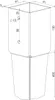 A technical drawing of a metal post anchor with dimensions. Produktbild-Vorschau
