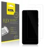 A product package for screen protectors and two screen protectors placed on a smartphone. Náhled obrázku produktu