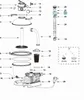 Diagram of a pool filter pump assembly with numbered parts. Produktbild-Vorschau