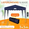 Faltpavillon 3x3 m ohne Seitenteile - Blau - wasserdicht - Produktbild-Vorschau 2