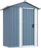 vidaXL Capanno per attrezzi Grigio 126x97,5x177 cm Acciaio Anteprima dell’immagine prodotto 1