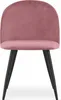 A front view of a pink velvet chair with black legs against a white background. Náhled obrázku produktu