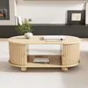 MODFU  Couchtisch，Kaffeetisch，Beistelltisch，Ovaler Produktbild-Vorschau 3