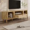 Merax TV-Schrank aus Rattan in Landhausstil, TV Lowboard Produktbild-Vorschau 3