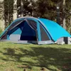 vidaXL Tenda familiare per 6 persone Blu Impermeabile Anteprima dell’immagine prodotto 2