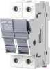 A close-up studio shot of a two-pole fuse holder for photovoltaic systems. Náhled obrázku produktu