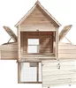 A wooden chicken coop with its doors and roof sections open, displayed against a white background. Anteprima dell’immagine prodotto