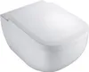 A white wall-mounted toilet with the lid closed, shown from a slightly elevated front-side angle against a white background. Podgląd zdjęcia produktu
