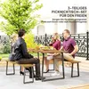 Outsunny Sitzgruppe 3-teilig Holz Essgruppe für 6 Personen Produktbild-Vorschau 4
