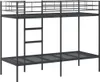 A black metal bunk bed frame with a ladder, shown against a white background. Náhľad obrázku produktu