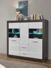 Highboard "Briard" in weiß Hochglanz und grau Stone Wohn- Produktbild-Vorschau 3