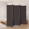 vidaXL 5 ks Hnedý skladací paraván 250x200 cm Látka Náhľad obrázku produktu 2