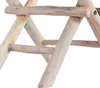 The Living Store Tabouret pliant cuir véritable et bois Voir les images du produit 3