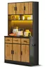 100x40x180cm Küchenschrank in Black+Natural mit Produktbild-Vorschau 1