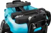 A close-up view of the top section of a turquoise and black canister vacuum cleaner. Produktbild-Vorschau