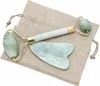 Jade roller en Gua Sha schraper – Groen (kleur en vorm Productafbeelding-voorbeeld 2